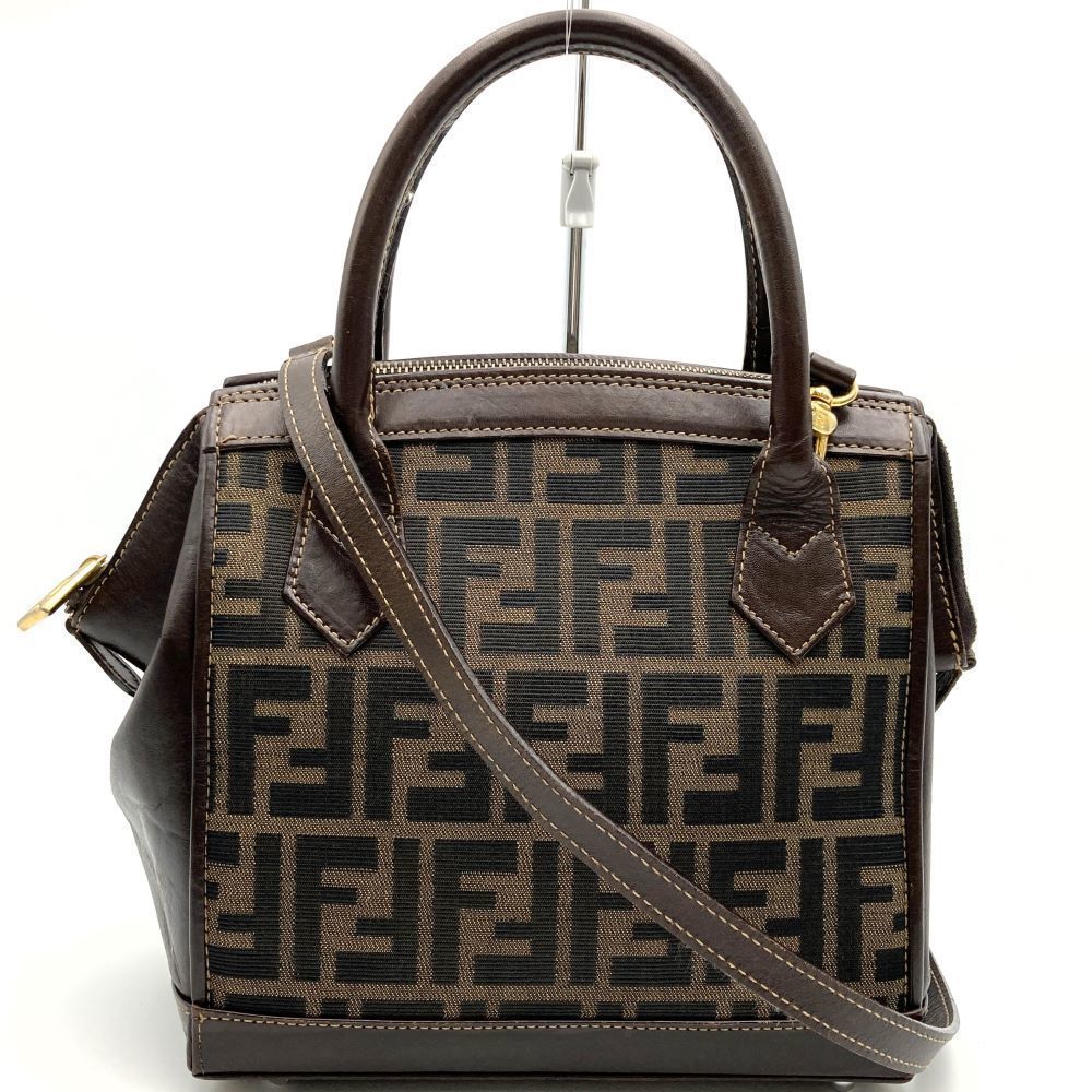 Fendi Zucca Pattern 2-Way Shoulder Bag Brown - image 1